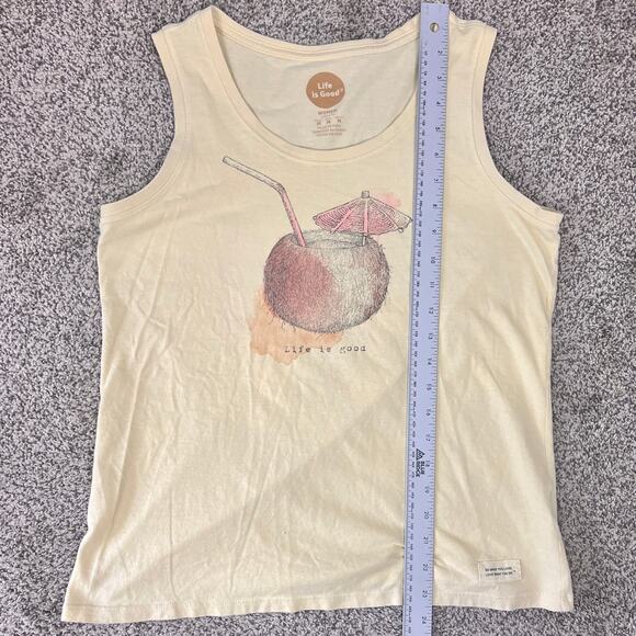 Life is Good Womens M Tropical Coastal Nautical Resortwear Coconut Graphic Tank - Picture 9 of 9